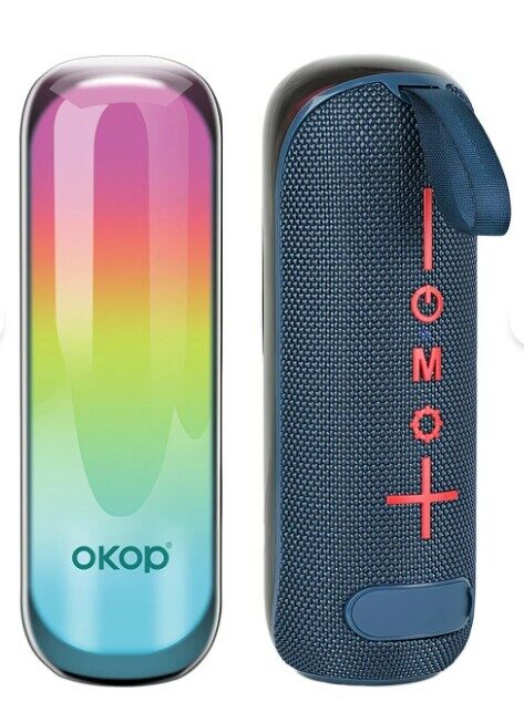 Bezvadu Bluetooth skaļrunis ar gaismām, zils